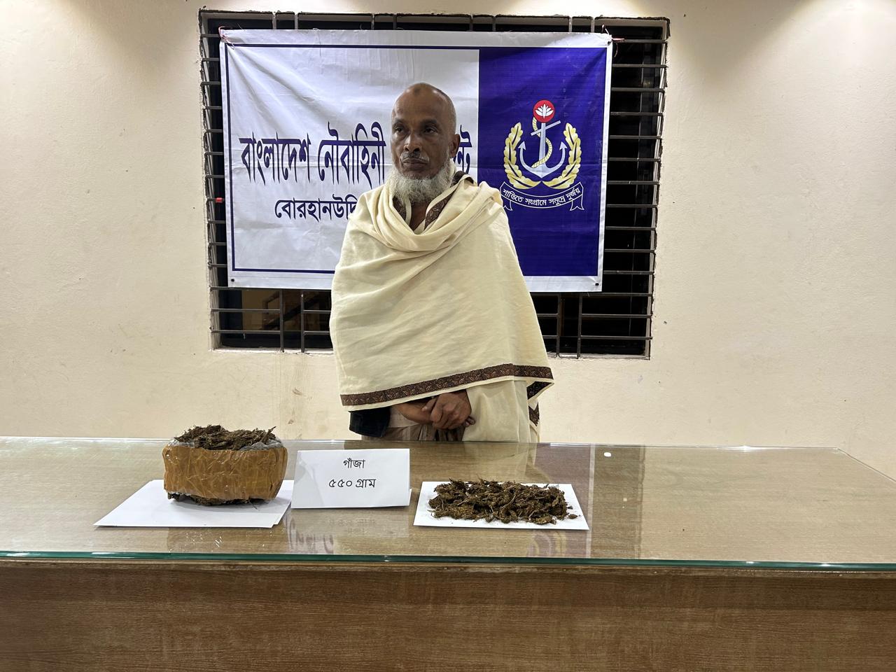 ভোলায় নৌবাহিনীর অভিযানে গাঁজাসহ মাদক কারবারি আটক