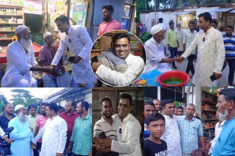 চরফ্যাশনের আব্দুল্লাহপুর ইউপিতে সম্ভাব্য চেয়ারম্যান প্রার্থী মিজানুর রহমান বকসি’র গণসংযোগ